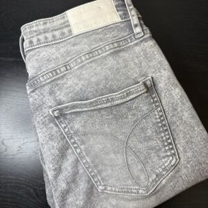 Calvin Klein High Rise Ankle Skinny Acid Wash Gray Jeans Womens 29 Fits 29x28